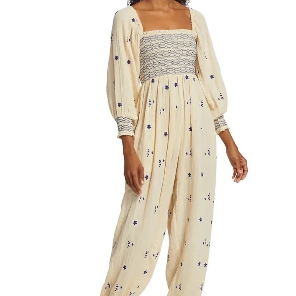 Free People Dahlia Smocked Jumpsuit Size Medium (M) NWT